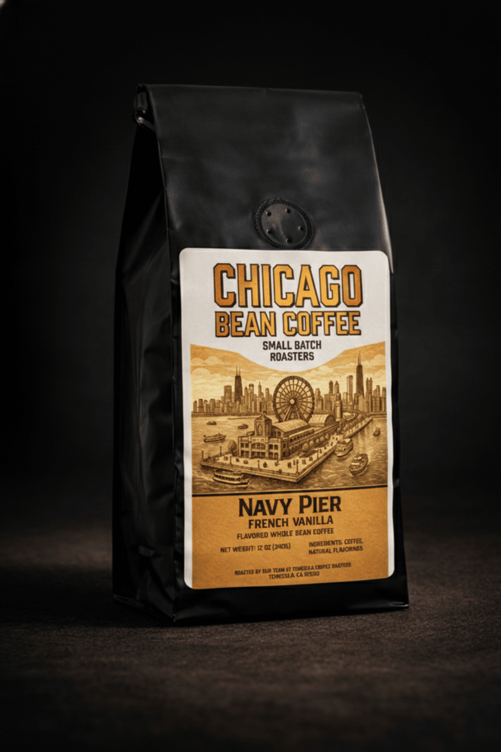Navy Pier: French Vanilla Flavored Whole Bean Coffee